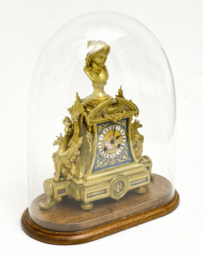 Louis Achille Brocot - French Sevres-Style Gilt Bronze & Porcelain Mantel Clock