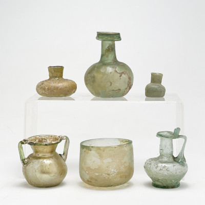 Collection of Ancient Roman Glass Vessels, Group of 6