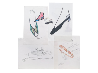 Image for Lot Geoffrey Beene - 23 Sketches for Shoes and Hoods