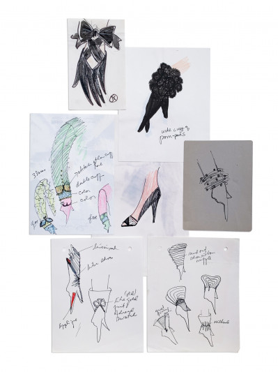 Image for Lot Geoffrey Beene - 27 Sketches of Accessories
