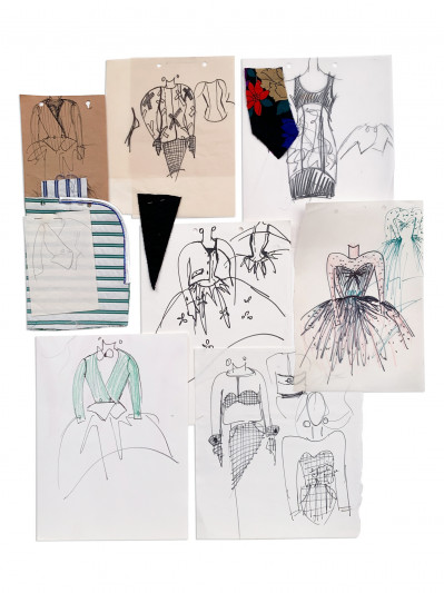Image for Lot Geoffrey Beene - 30 Preliminary Sketches and Designs for the 1986 Spring and Fall Collections