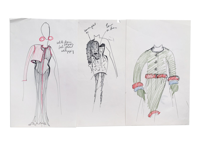 Geoffrey Beene - 30 Preliminary Sketches and Designs for the 1986 Spring and Fall Collections