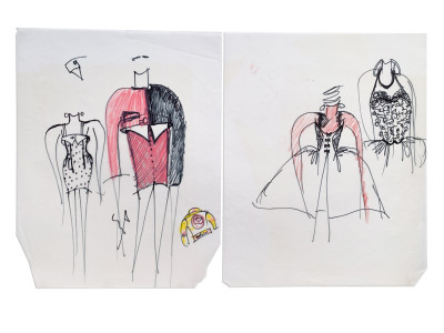 Image for Lot Geoffrey Beene - 18 Sketches for the Geoffrey Beene Spring 1986 Collection