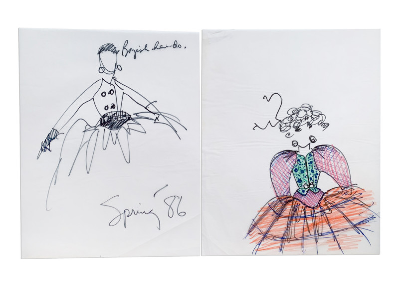 Geoffrey Beene - 18 Sketches for the Geoffrey Beene Spring 1986 Collection