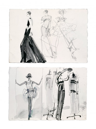 Image for Lot Joe Eula - 8 Sketches for Geoffrey Beene