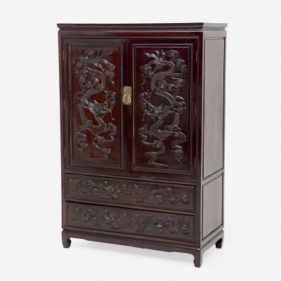 Image for Lot Chinese Dragon Motif Armoire