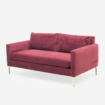 Image for Lot ABC Cobble Hill Modern Velvet Sofa