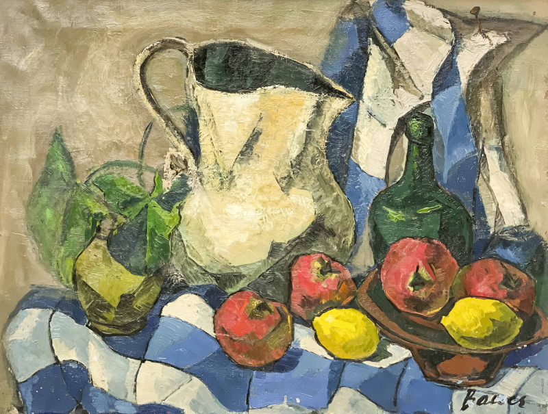 Albert Bela Bauer - Still Life with Lemons and Pomegranates
