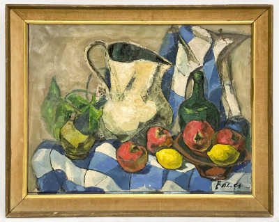 Albert Bela Bauer - Still Life with Lemons and Pomegranates