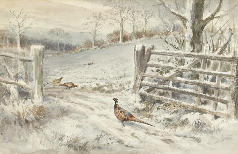 Roland Green - Pheasants in the Snow / Pheasants in the Woods (2 Works)