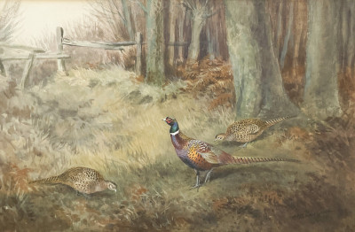 Roland Green - Pheasants in the Snow / Pheasants in the Woods (2 Works)
