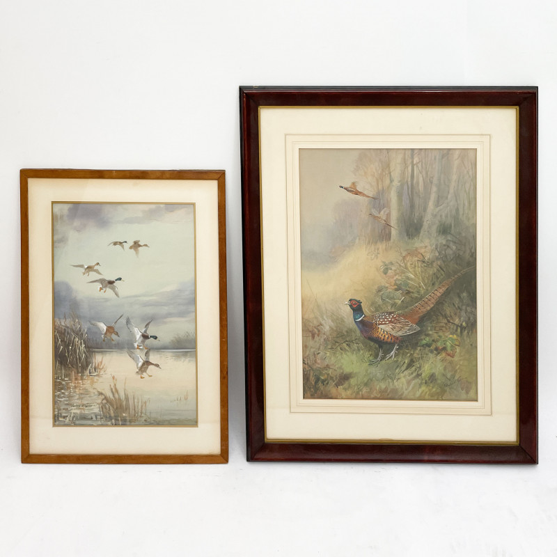 Roland Green - Ducks in Flight / Pheasants (2 Works)