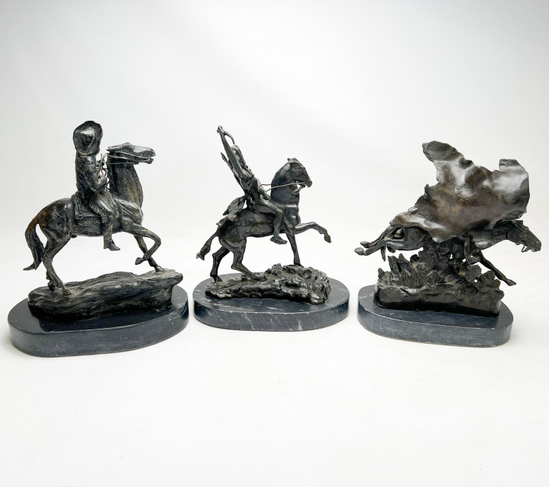 after Frederic Remington - Horse Thief / Scout / Scalp (3 Works)