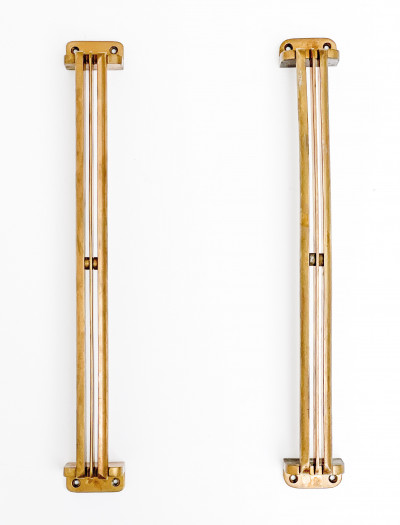 Art Deco Brass Door Pulls, Pair