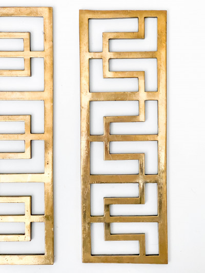 Art Deco Brass Grates, Pair