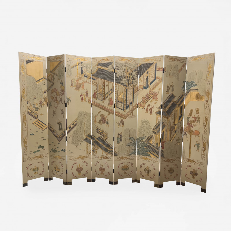Chinese Lacquered Palace Screen