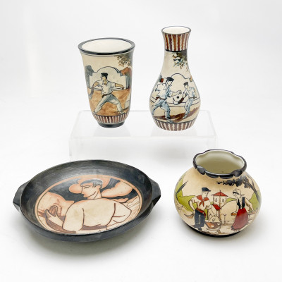 Image for Lot Étienne Vilotte & Poterie De Ciboure - Bowl and Vases, Group of 4