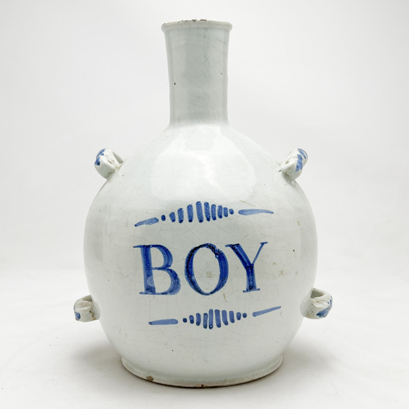 "Boy" Stoneware Wine Bottle