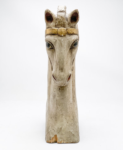 Polychrome Wood Horse Head