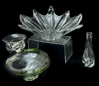 Crystal Vases and Bowls, Group of 4