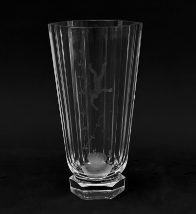 Image for Lot Orrefors Glassworks - Etched Paneled Vase