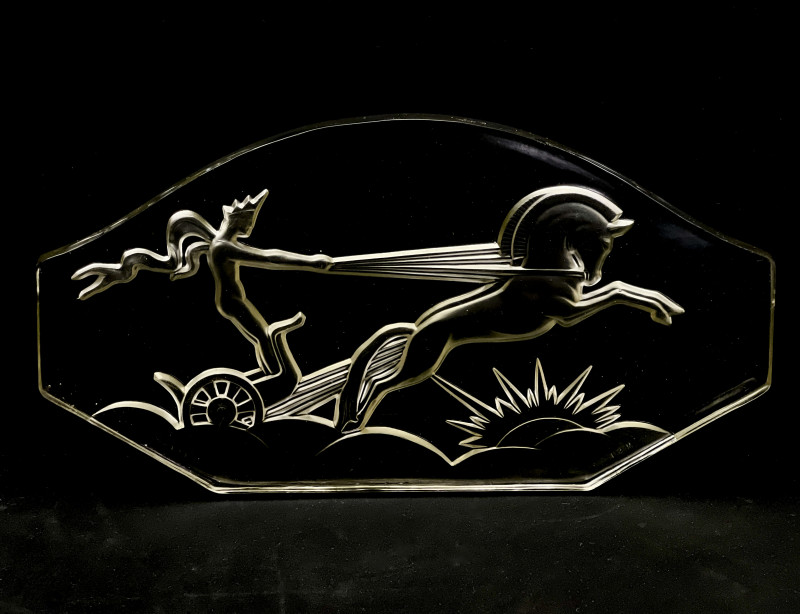 French Glass Plaque