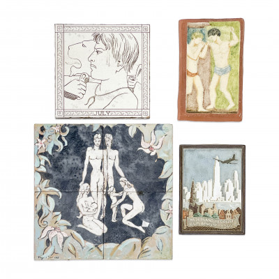 Image for Lot Ceramic Tiles, Group of 4