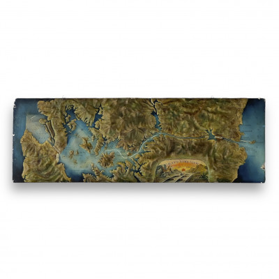 Image for Lot Gray's Aero Topographical View Map of the Panama Canal