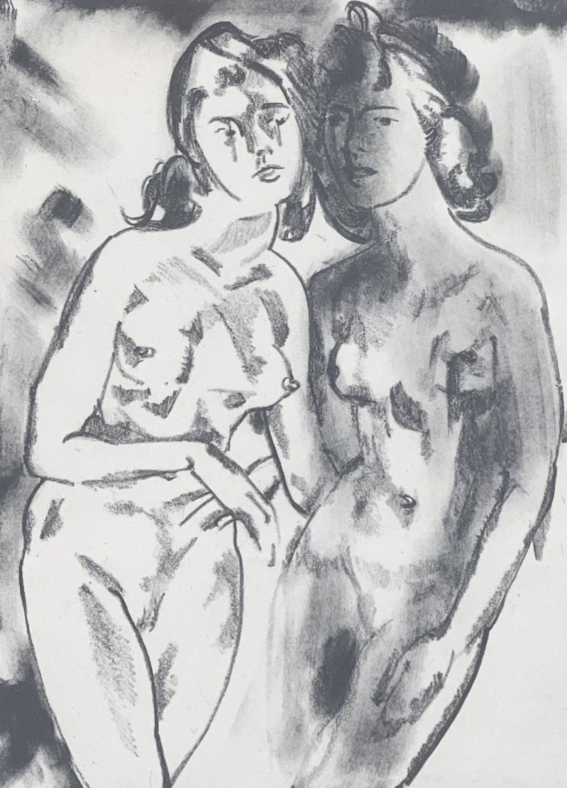 Arthur Bowen Davies - Untitled (Two Female Nudes)