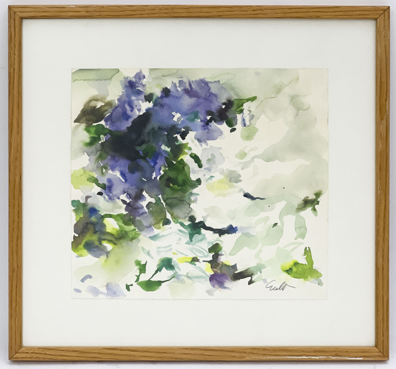 Joe Eula - Untitled (Florals in Blue and White)