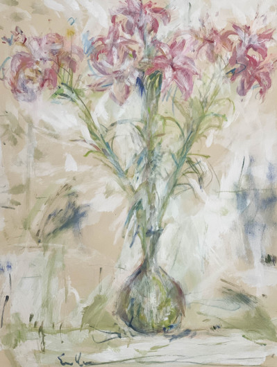 Image for Lot Joe Eula - Untitled (Vase of Pink Lilies)