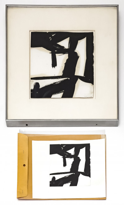 attributed to Franz Kline - Black and White Composition