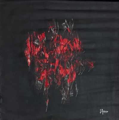 Juan Carlos Areoso - Untitled (Composition in Black and Red)