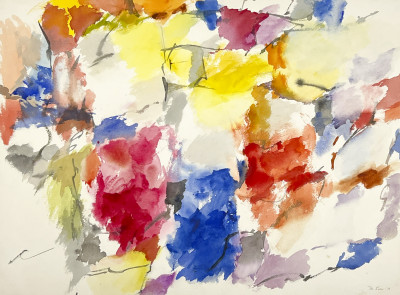 Michael Loew - Untitled (Abstract in Yellow, Red, Pink, and Blue)