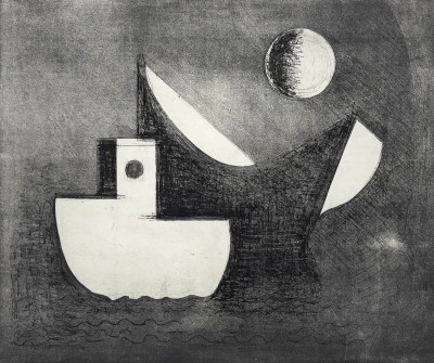 Image for Lot Paul Resika - Still Boats and Moon