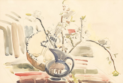 Image for Lot Unknown Artist - Still Life with Banjo and Vase