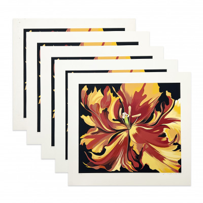 Image for Lot Lowell Nesbitt - Red and Yellow Parrot Tulip (5 Works)