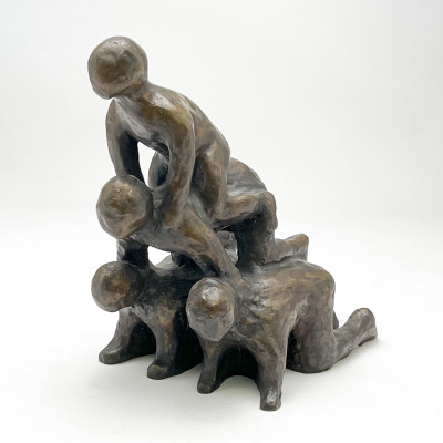 Image for Lot Unknown Artist - People in Pyramid Formation Bronze
