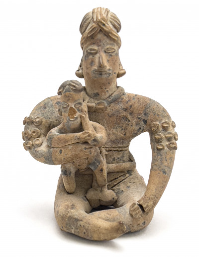 Pre-Columbian - Colima Pottery Father and Child Figure