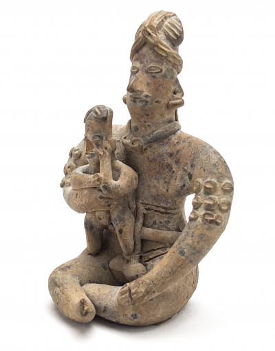 Pre-Columbian - Colima Pottery Father and Child Figure