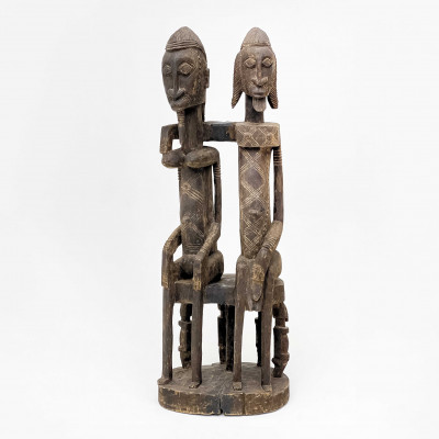 Image for Lot African - Large Dogon Seated Couple, Mali