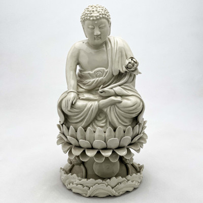 Image for Lot Chinese - Porcelain Dehua Seated Buddha