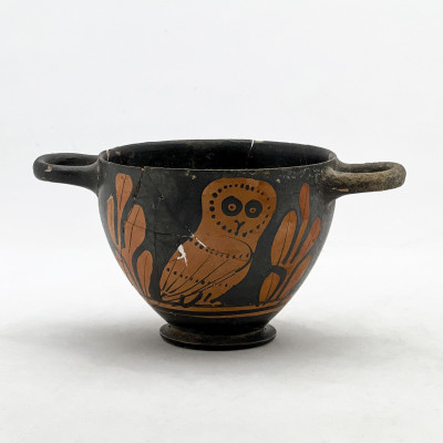 Ancient Greek - Red-Figure Owl Skyphos