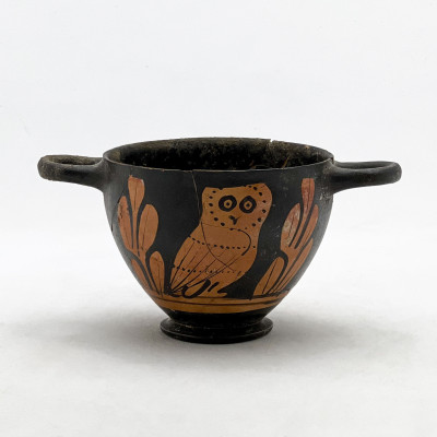 Ancient Greek - Red-Figure Owl Skyphos