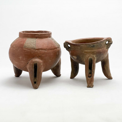 Pre-Columbian - Rattle Leg Tripod Bowls, Group of 2