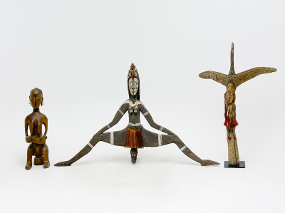 Image for Lot Large African Fertility Sculptures, Group of 3