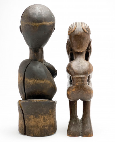 African Seated Figures, Group of 2