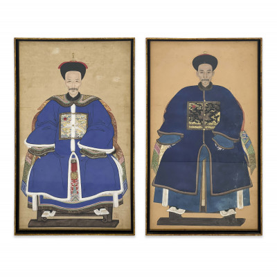 Chinese - Ancestor Portraits, Group of 2