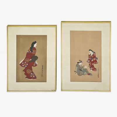 Image for Lot Japanese - Woodcut Prints, Group of 2