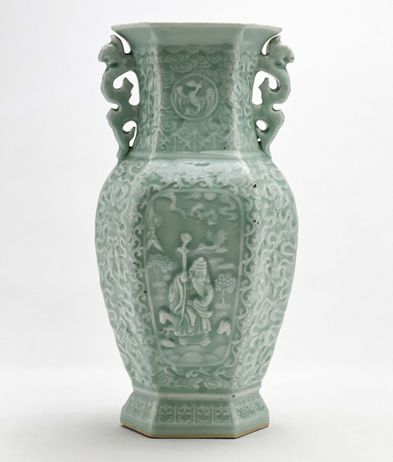 Chinese - Carved Celadon Vase